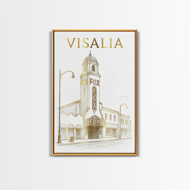 Visalia California Travel Poster, Framed Canvas Print, Elegant City Illustration, Visalia Wall Art, Travel Poster Set, City Travel Prints