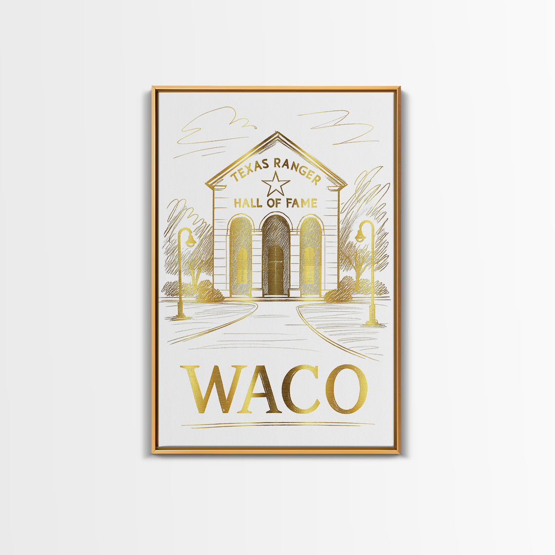 Waco Travel Poster, Canvas Print, Elegant City Illustration, Waco Poster Print, City Illustration, Fine Art Print, Vintage City Poster