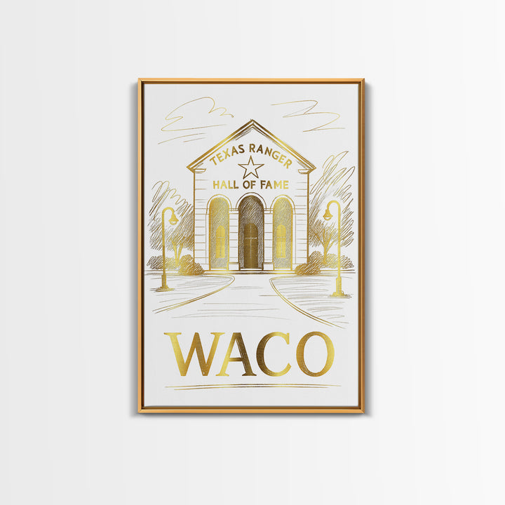 Waco Travel Poster, Canvas Print, Elegant City Illustration, Waco Poster Print, City Illustration, Fine Art Print, Vintage City Poster