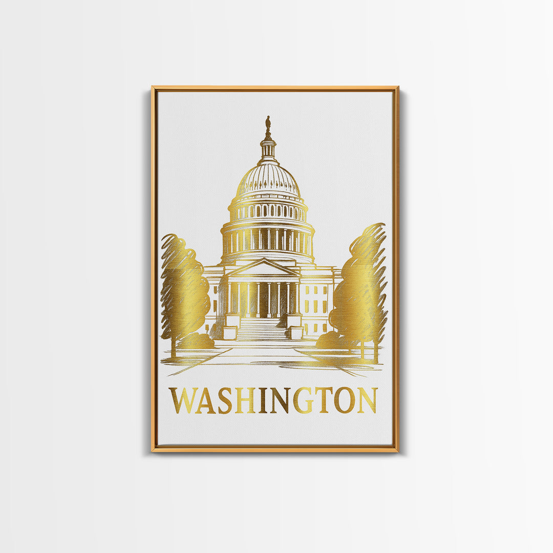 Washington Travel Poster, Canvas Print, Minimalist Poster Art, Washington Poster Print, City Travel Prints, Gift For Travelers