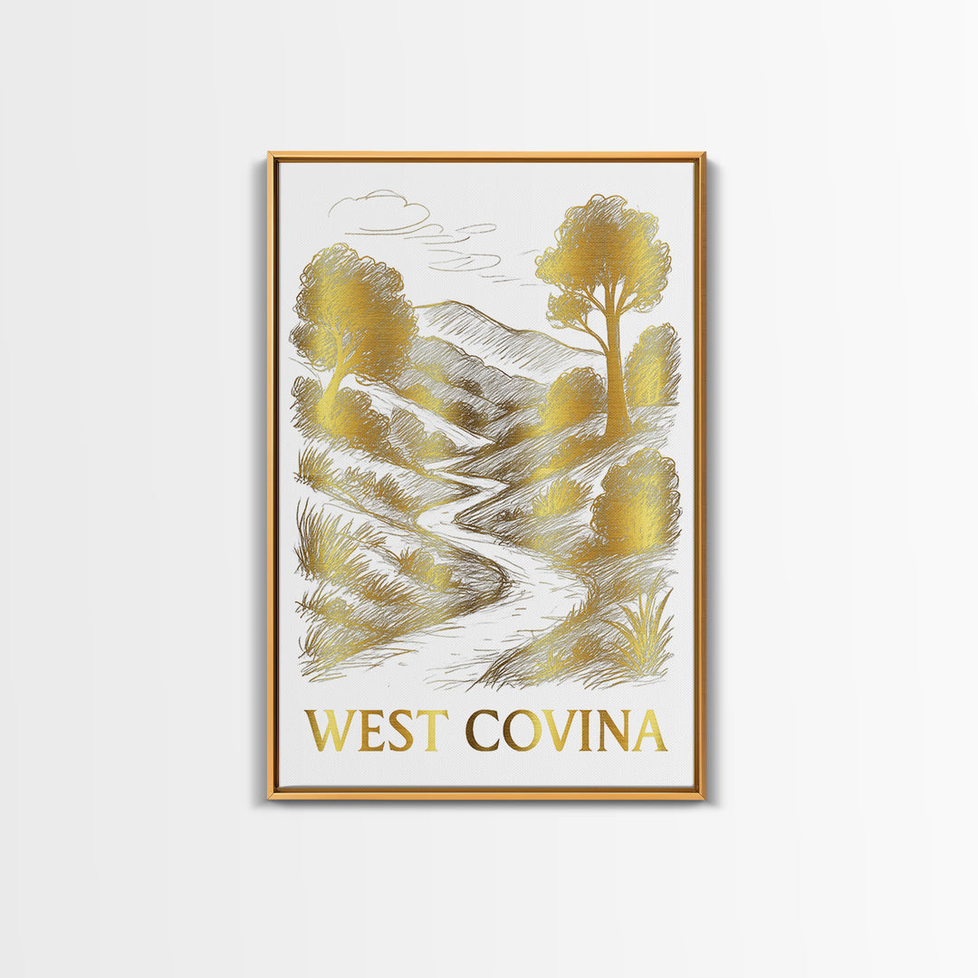 West Covina Travel Poster, Canvas Print, Minimalist Poster Art, West Covina Art Print, Vintage Travel Art, Retro Travel Print, Wall Art