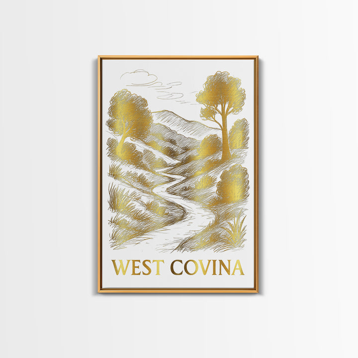 West Covina Travel Poster, Canvas Print, Minimalist Poster Art, West Covina Art Print, Vintage Travel Art, Retro Travel Print, Wall Art