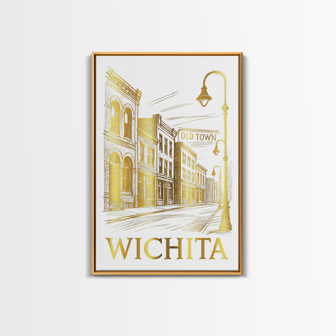 Wichita Travel Poster, Canvas Print, Minimalist Poster Art, Wichita City Art, Vintage City Art, Travel Art Print, Vintage City Poster