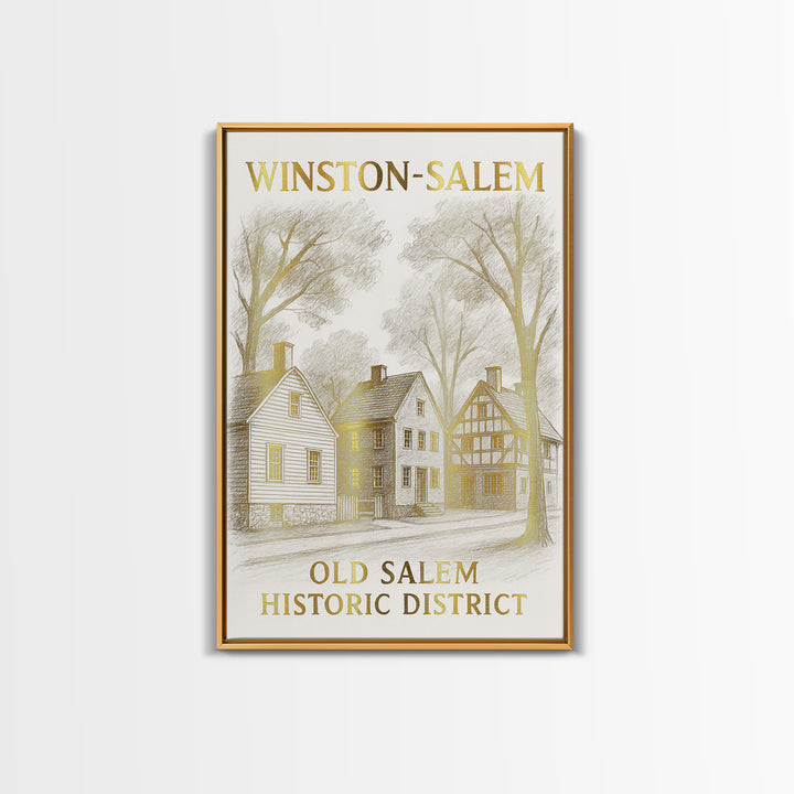 Winston Salem North Carolina Travel Poster, Canvas Print, Elegant Skyline Art, Winston Salem Poster Print, Retro Travel Print, Travel Gift