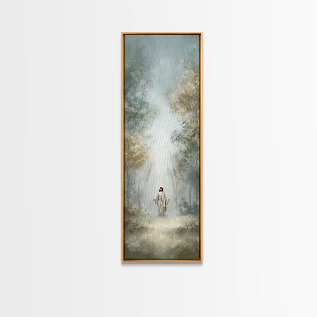 Light Of Mercy – Framed Canvas Print – Tall Narrow Wall Art – Christian Wall Art – Jesus Painting – Christian Art Canvas