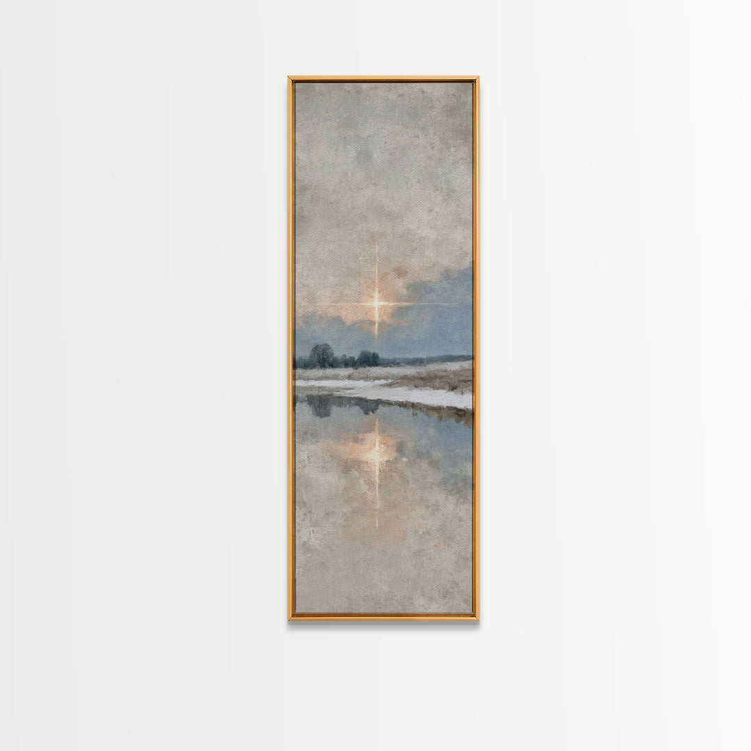 The Guiding Star - Framed Canvas Print - Tall Narrow Wall Art - Christian Wall Art - Christian Art Canvas - Jesus Painting - Christmas Art