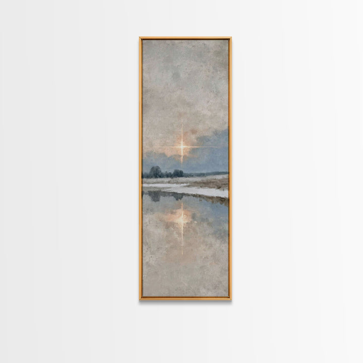 The Guiding Star - Framed Canvas Print - Tall Narrow Wall Art - Christian Wall Art - Christian Art Canvas - Jesus Painting - Christmas Art