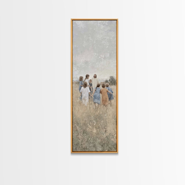 Gentle Morning Grace – Framed Canvas Print – Narrow Art – Christian Art Canvas – Christmas Art – Jesus Painting – Christian Wall Art