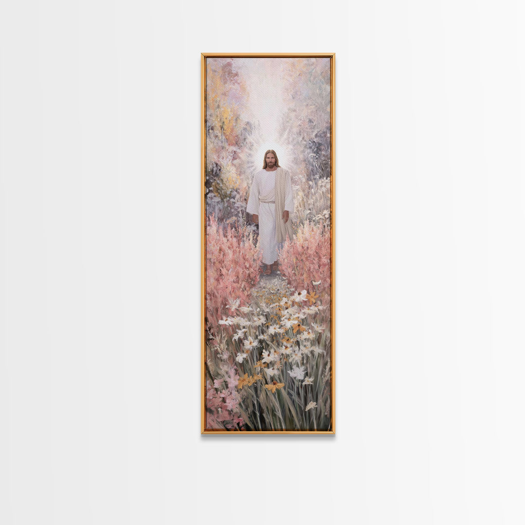 Radiant Dawn | Framed Canvas Print | Tall Skinny Art Print | Christian Wall Art | Jesus Painting | Christian Art Canvas | Christian Decor