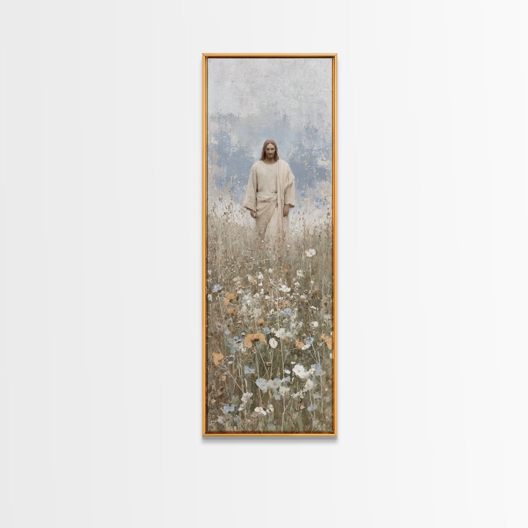 Walking In Hope – Framed Canvas Print – Skinny Art – Christian Art Canvas – Jesus Painting – Christian Wall Art – Christian Gift Ideas