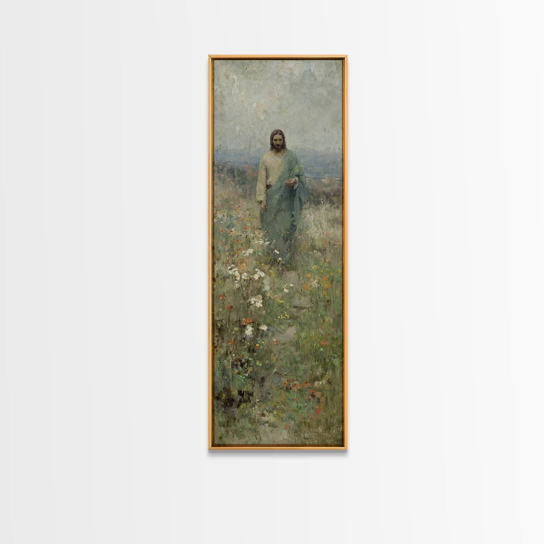 Peaceful Shepherd – Framed Canvas Print – Narrow Art – Christian Wall Art – Jesus Painting – Christian Art Canvas – Christian Decor