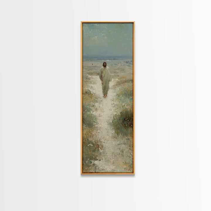 Desert Path Light – Framed Canvas Print – Tall Narrow Wall Art – Christian Wall Art – Jesus Painting – Christian Art Canvas – Christian Dec