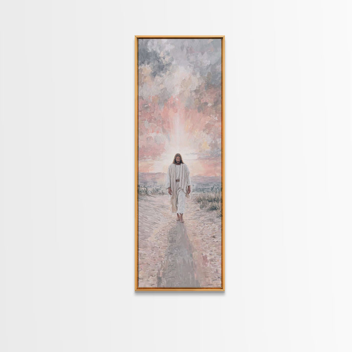 Radiant Walk – Framed Canvas Print – Skinny Art – Christian Wall Art – Christian Art Canvas – Jesus Painting – Christian Gift Ideas