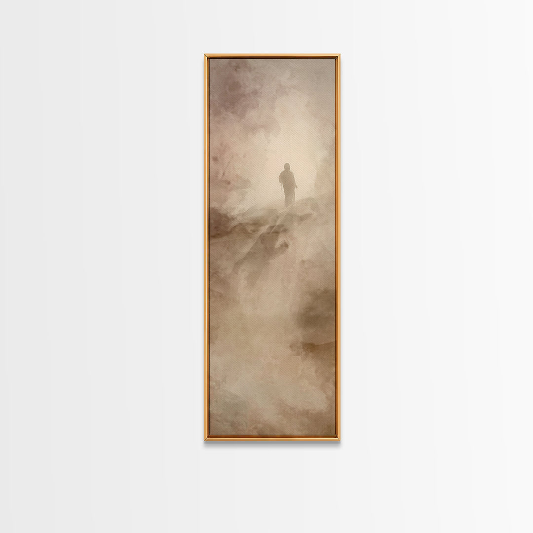 Silent Ascension | Framed Canvas Print | Tall Narrow Wall Art | Christian Art Canvas | Christian Wall Art | Jesus Painting