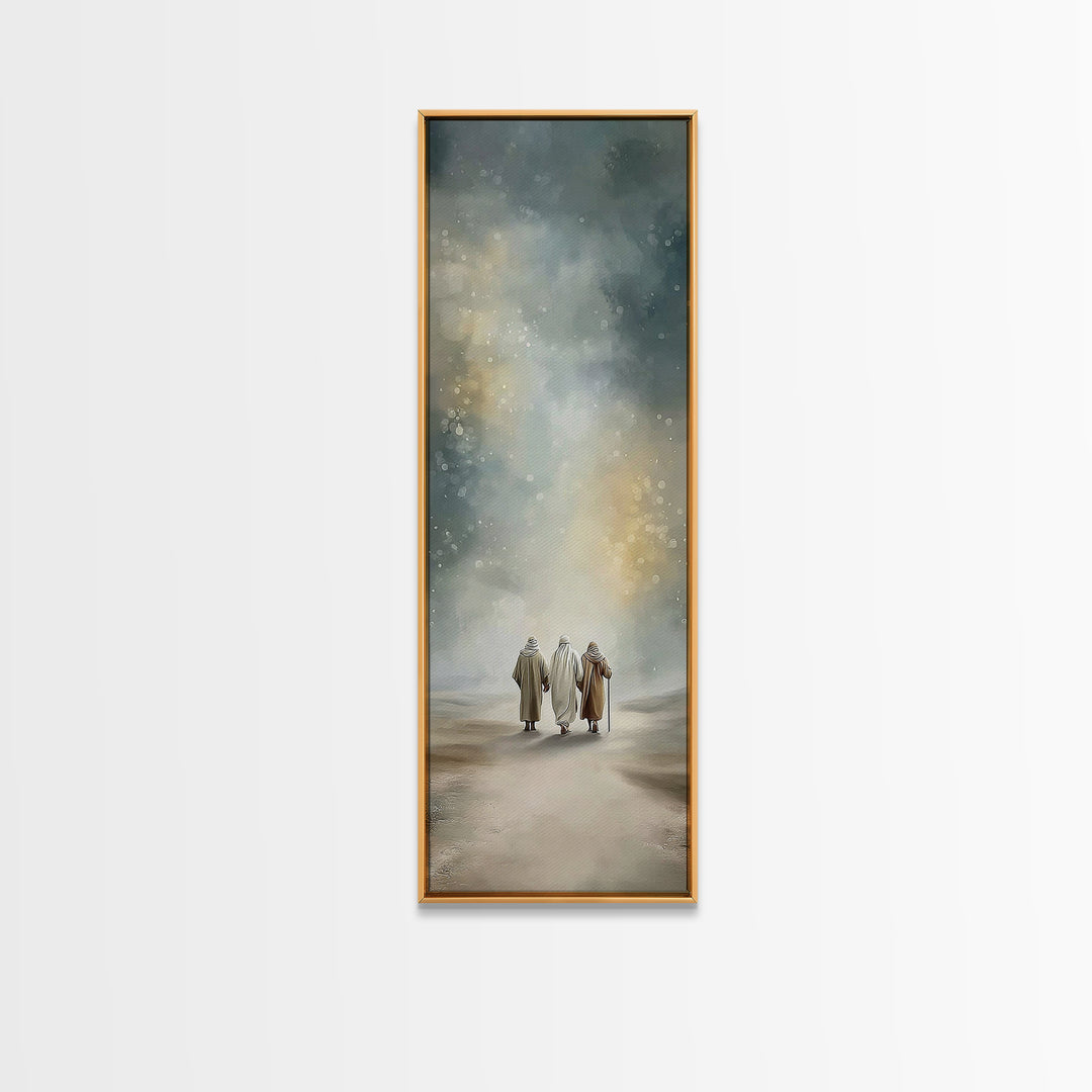 Heavenly Footsteps – Framed Canvas Print – Christian Art Canvas – Christian Wall Art – Modern Christian Art – Skinny Art – Christian Christ