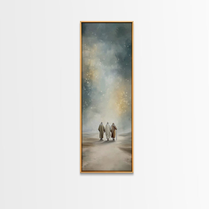 Heavenly Footsteps – Framed Canvas Print – Christian Art Canvas – Christian Wall Art – Modern Christian Art – Skinny Art – Christian Christ