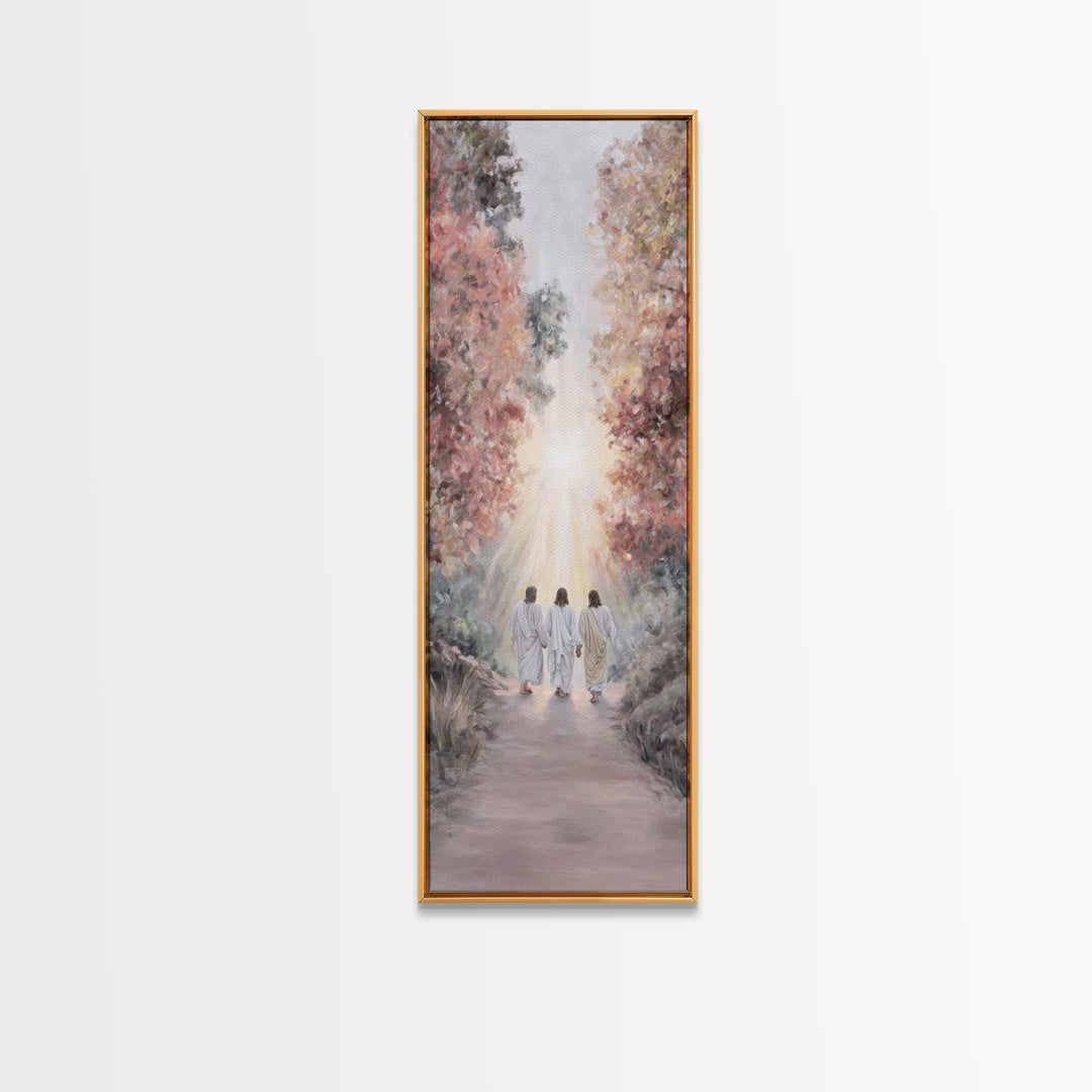 Light Of The Way – Framed Canvas Print – Christian Wall Art – Christian Painting – Christian Art Canvas – Tall Skinny Art Print – Christmas