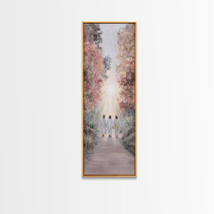 Light Of The Way – Framed Canvas Print – Christian Wall Art – Christian Painting – Christian Art Canvas – Tall Skinny Art Print – Christmas