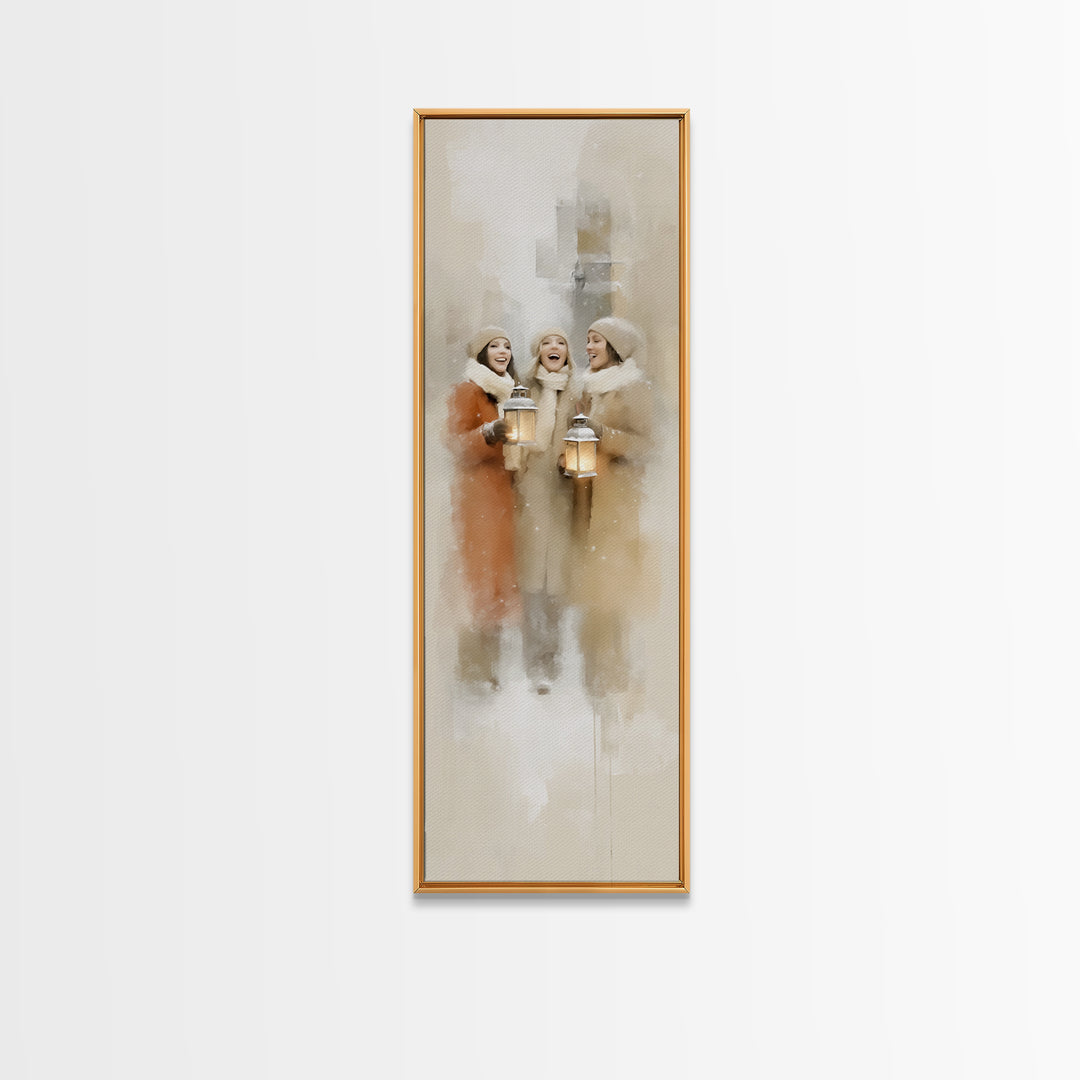 Soft Snow Choir – Framed Canvas Print – Christian Wall Art – Christmas Art Canvas – Christian Christmas Art – Tall Narrow Wall Art – Christ