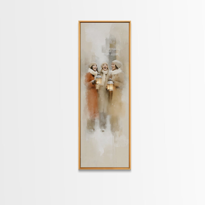 Soft Snow Choir – Framed Canvas Print – Christian Wall Art – Christmas Art Canvas – Christian Christmas Art – Tall Narrow Wall Art – Christ