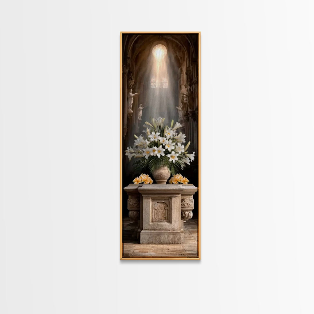 City of Light - Framed Canvas Print - Tall Narrow Wall Art - Christian Art Canvas - Christian Art - Christmas Art - Christian Christmas Art