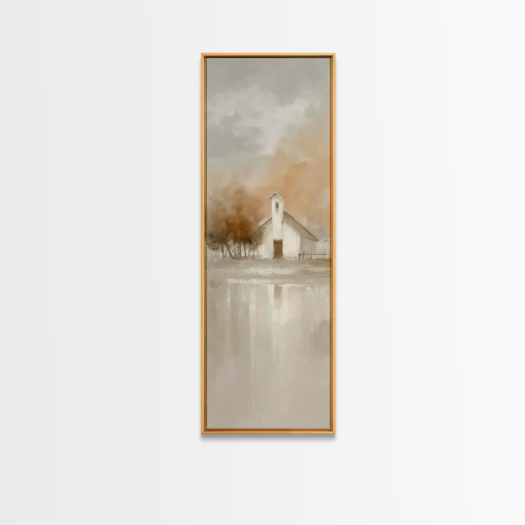 Autumn Chapel Grace – Framed Canvas Print – Christian Art Canvas – Modern Christian Art – Christian Wall Art – Tall Skinny Art Print – Chri
