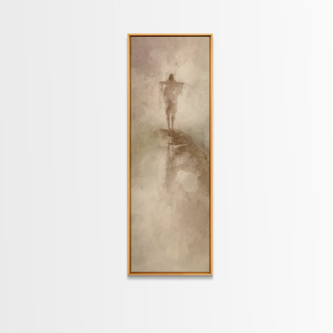 Path Of Mercy, Framed Canvas Print, Christian Wall Art, Jesus Painting, Narrow Art, Christian Christmas Art, Modern Christian Art