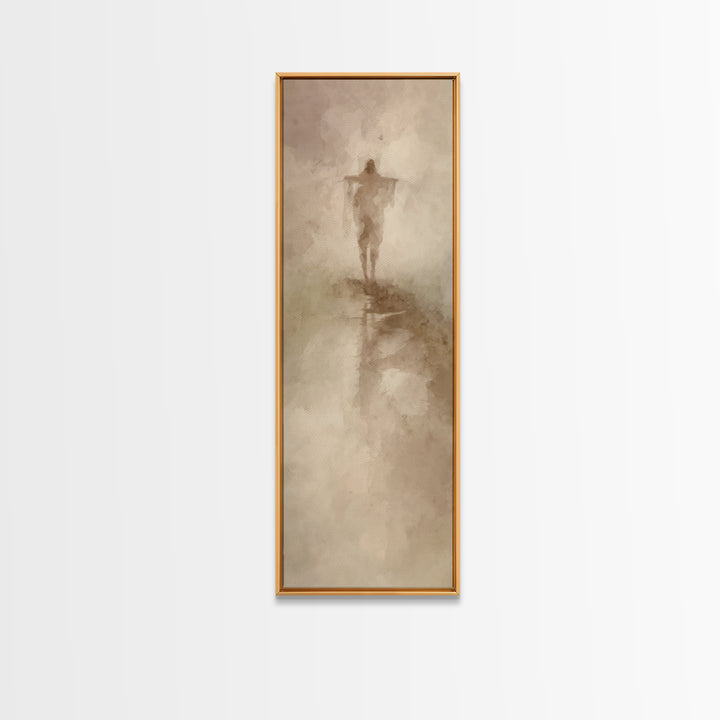 Path Of Mercy, Framed Canvas Print, Christian Wall Art, Jesus Painting, Narrow Art, Christian Christmas Art, Modern Christian Art