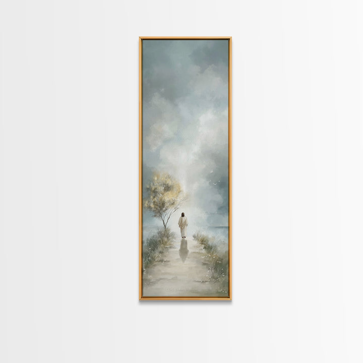 Light Of Promise – Framed Canvas Print – Christian Art Canvas – Tall Narrow Wall Art – Vintage Christian Art – Jesus Painting – Christmas A