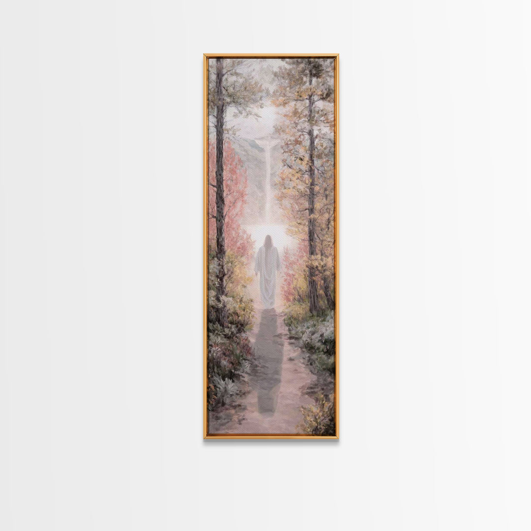 Walk Of Grace | Framed Canvas Print | Christian Wall Art | Skinny Art | Modern Christian Art | Jesus Painting | Christian Christmas Art
