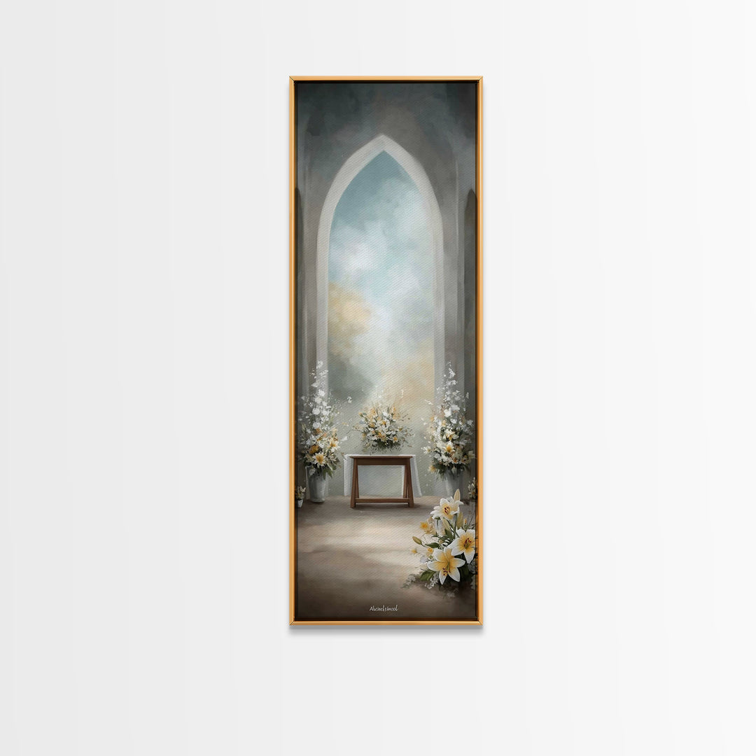 Altar of Grace - Framed Canvas Print - Narrow Art - Christian Art - Christian Wall Art - Christian Art Canvas - Christian Decoration