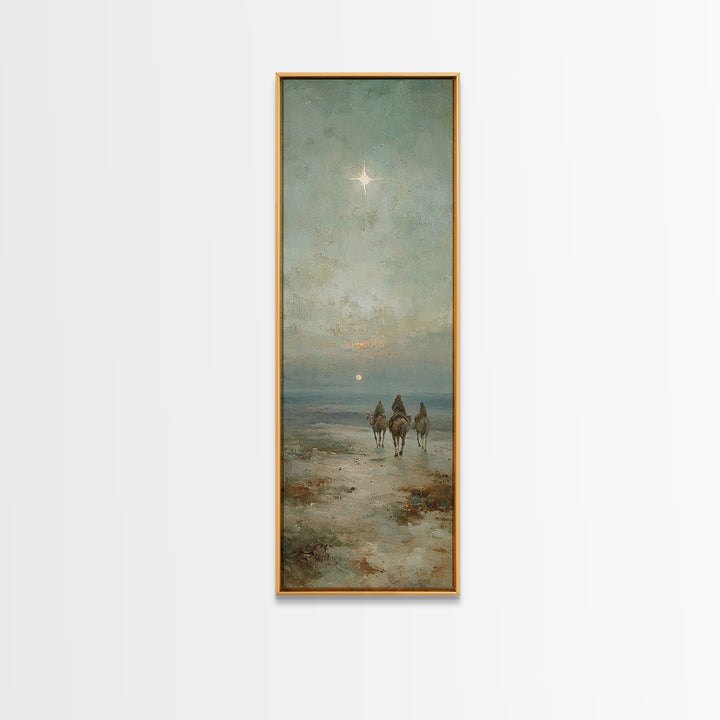 Desert Star Rising – Framed Canvas Print – Christian Art Canvas – Tall Narrow Wall Art – Christmas Art Prints – Christian Wall Art – Moody