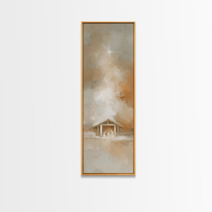Star Of Bethlehem – Framed Canvas Print – Tall Narrow Wall Art – Christian Christmas Art – Christian Art Canvas – Christmas Wall Art – Chri