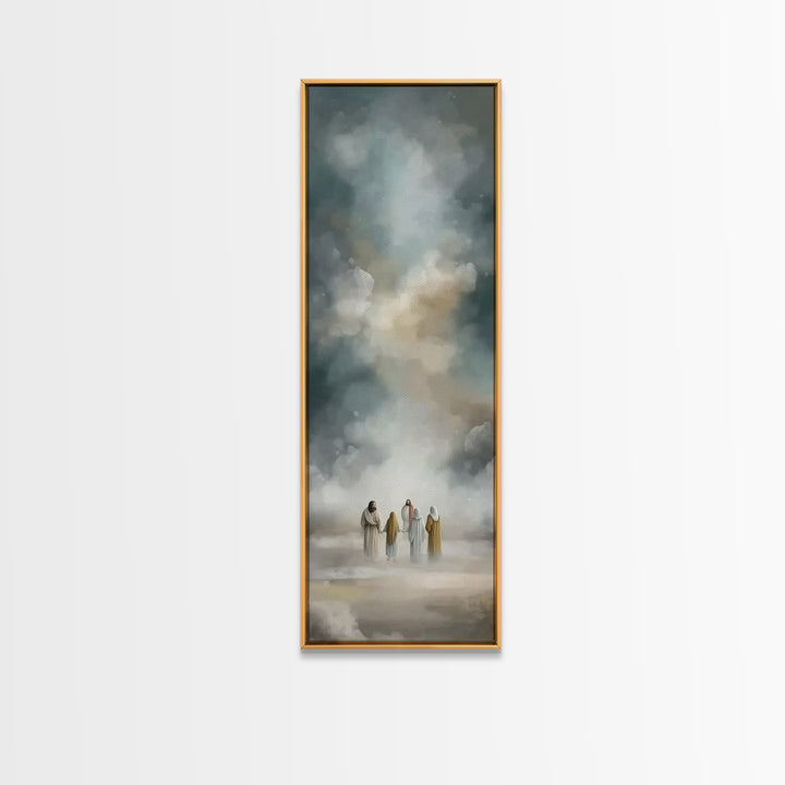 Celestial Gathering, Framed Canvas Print, Tall Skinny Art Print, Christian Art Canvas, Jesus Art Print, Christian Wall Art, Modern Christia