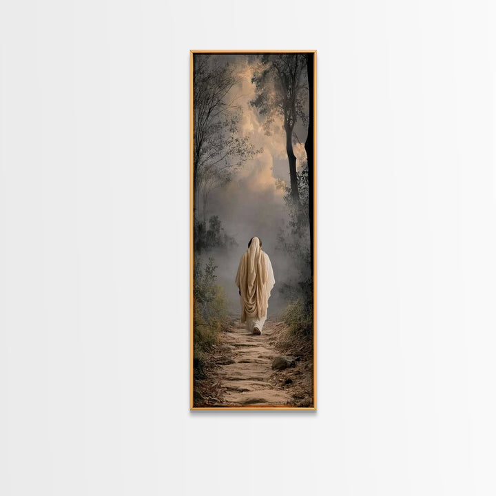 Solitary Path | Framed Canvas Print | Skinny Art | Christian Art Canvas | Jesus Art Print | Minimalist Christian Art | Christian Decor