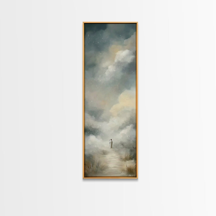 Lone Pilgrim – Framed Canvas Print – Narrow Art – Christian Painting – Jesus Canvas Art – Subtle Christian Art – Christian Christmas Art