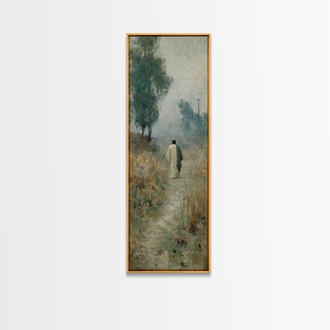 Silent Field Hope, Framed Canvas Print, Christian Art Canvas, Jesus Painting, Christian Wall Art, Skinny Art, Christian Christmas Art