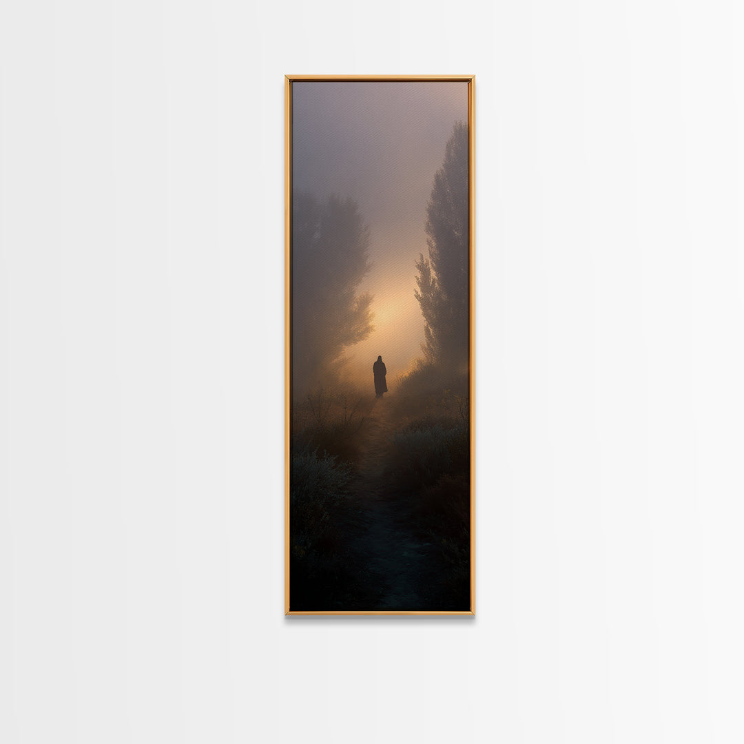 Desert Star Journey, Framed Canvas Print, Christian Christmas Art, Jesus Painting, Christian Wall Art, Tall Skinny Art Print, Christian Art