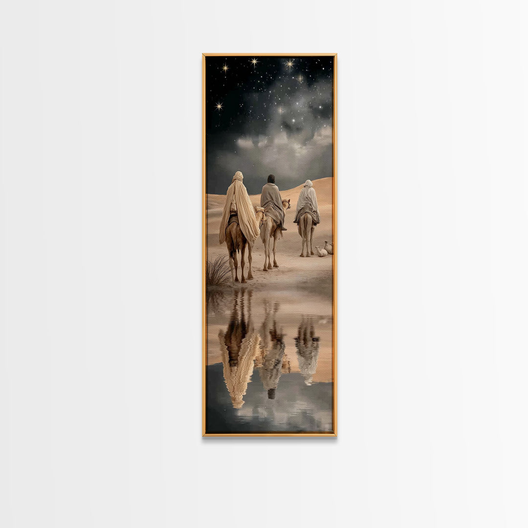 Soft Horizon Riders | Framed Canvas Print | Christian Wall Art | Jesus Painting | Narrow Art | Christian Art Canvas | Christmas Art