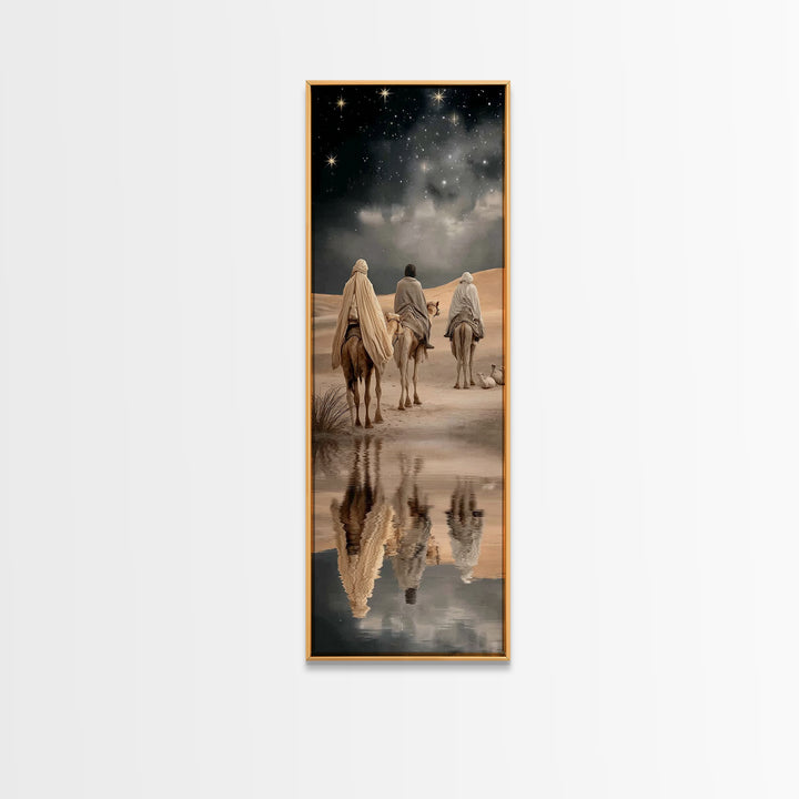 Soft Horizon Riders | Framed Canvas Print | Christian Wall Art | Jesus Painting | Narrow Art | Christian Art Canvas | Christmas Art