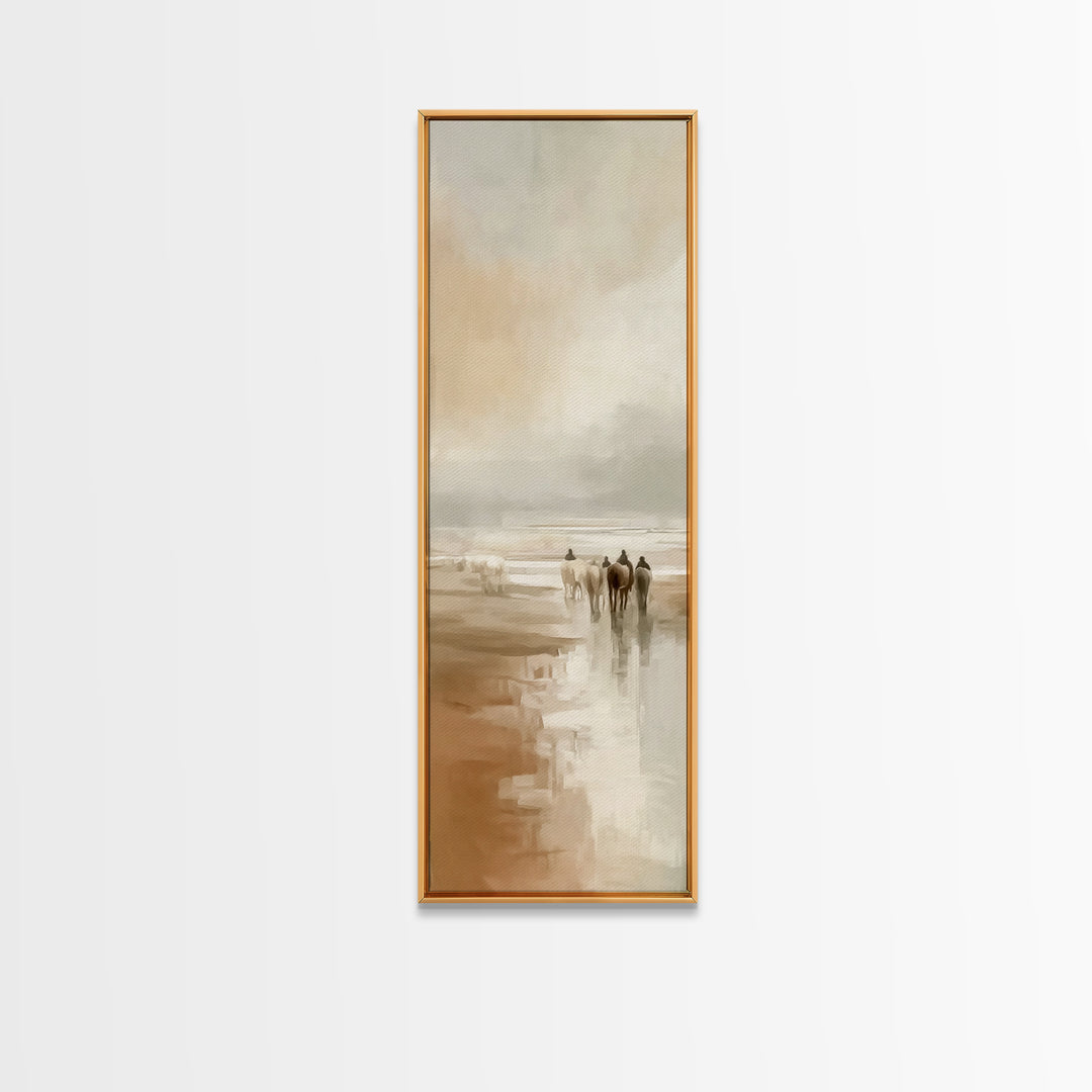 Pastoral Shepherd Calm – Framed Canvas Print – Christian Art Canvas – Christian Wall Art – Jesus Painting – Tall Skinny Art Print – Christm