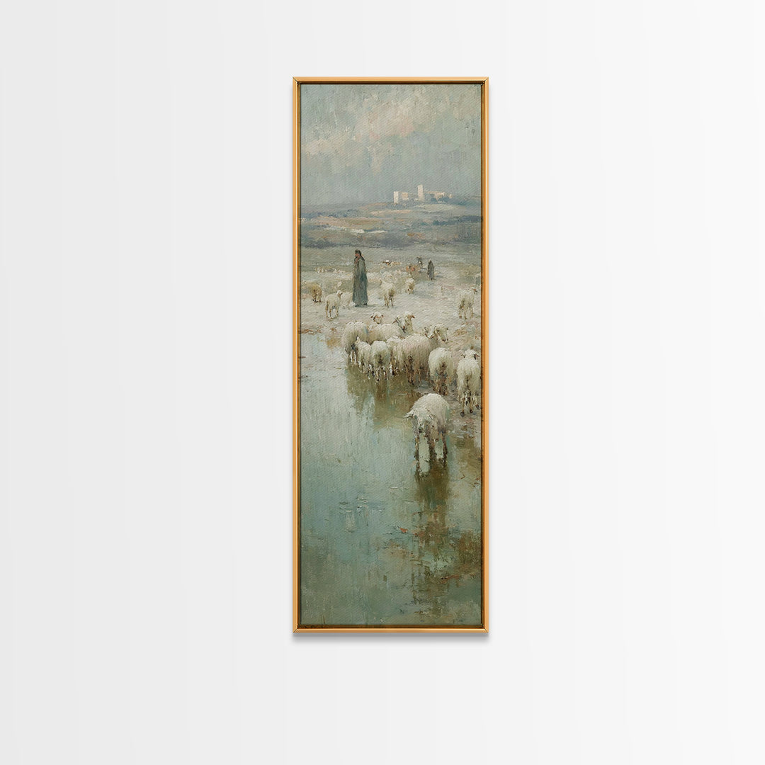 Star Of Bethlehem, Framed Canvas Print, Christian Wall Art, Christian Art Canvas, Jesus Painting, Narrow Art, Christian Christmas Art