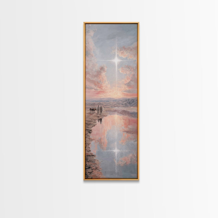 Reflections Of Calling | Framed Canvas Print | Christian Art Canvas | Jesus Painting | Christian Wall Art | Skinny Art | Christmas Art