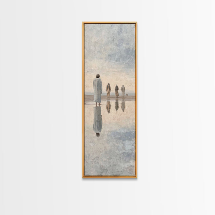 Distant Fellowship Light – Framed Canvas Print – Christian Wall Art – Christian Art Canvas – Jesus Painting – Tall Narrow Wall Art – Christ
