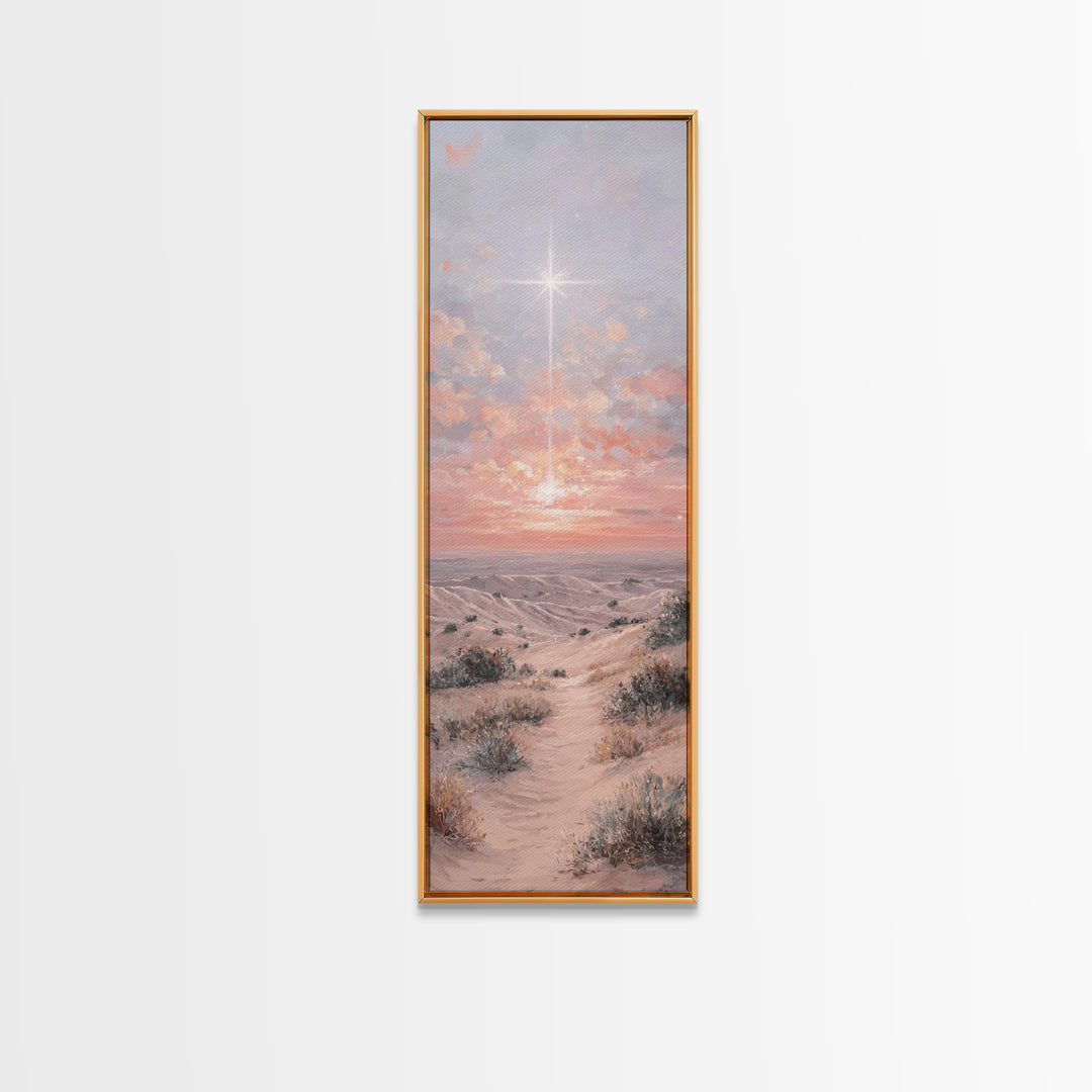 Radiant Desert Star, Framed Canvas Print, Christian Christmas Art, Christian Wall Art, Narrow Art, Christian Art Canvas, Christmas Art Prin