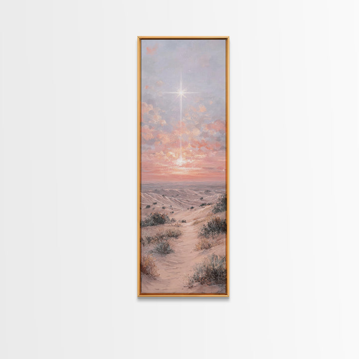 Radiant Desert Star, Framed Canvas Print, Christian Christmas Art, Christian Wall Art, Narrow Art, Christian Art Canvas, Christmas Art Prin