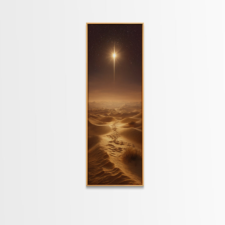 Wise Journey Star – Framed Canvas Print – Christian Art Canvas – Christmas Art – Christian Wall Art – Skinny Art – Christian Christmas Art