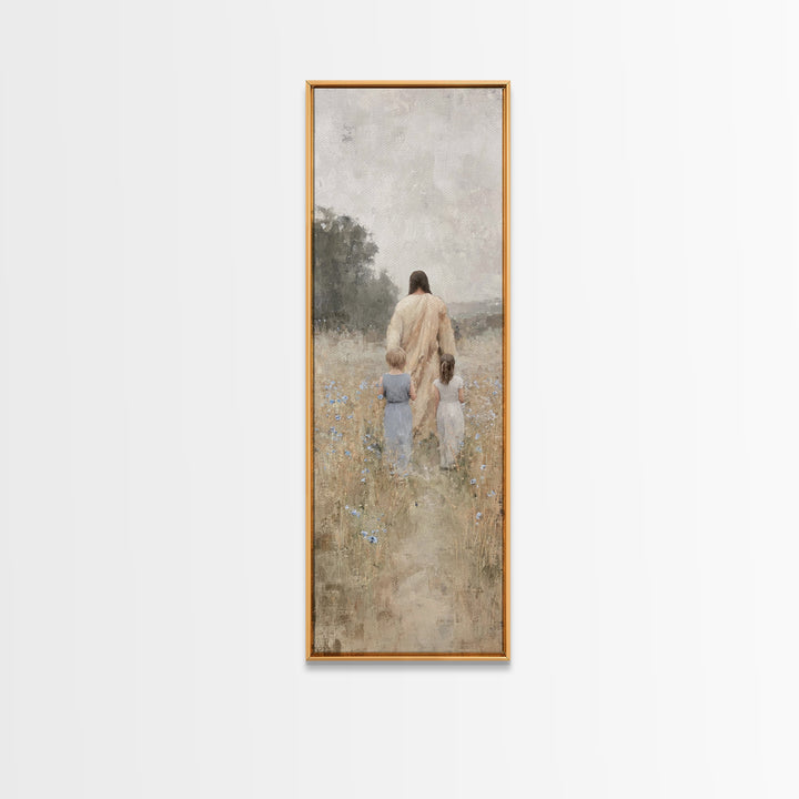 Fields of Mercy – Framed Canvas Print, Tall Skinny Art Print, Christian Art, Christian Wall Art, Jesus Painting, Christian Art Canvas