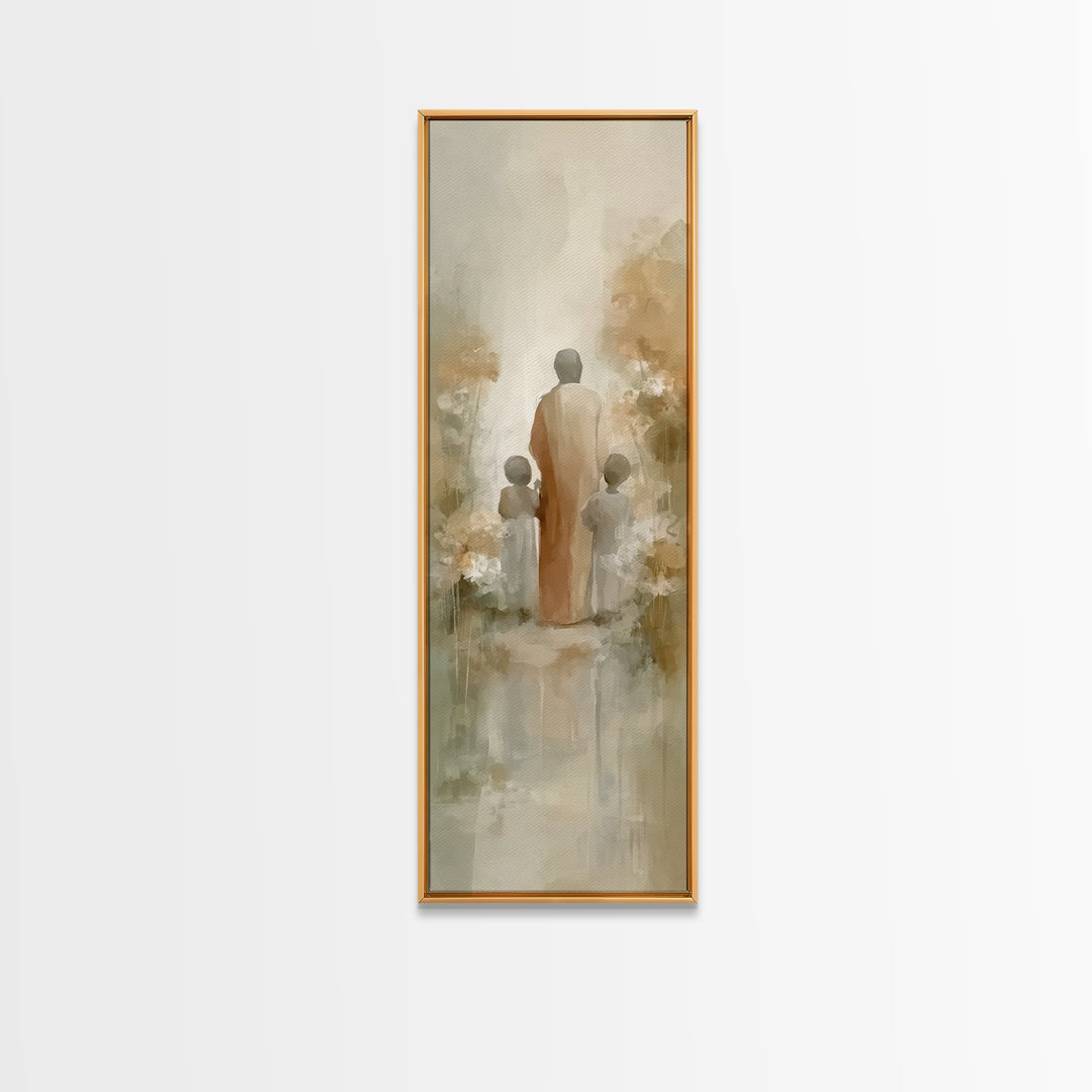Garden Light Way – Framed Canvas Print – Tall Skinny Art Print – Christian Art Canvas – Jesus Painting – Modern Christian Art – Christian W