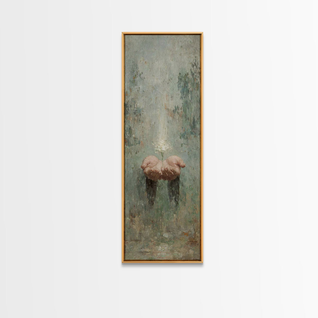 Bloom Of Grace – Framed Canvas Print – Skinny Art – Christian Wall Art – Christian Art Canvas – Vintage Christian Art – Christian Christmas